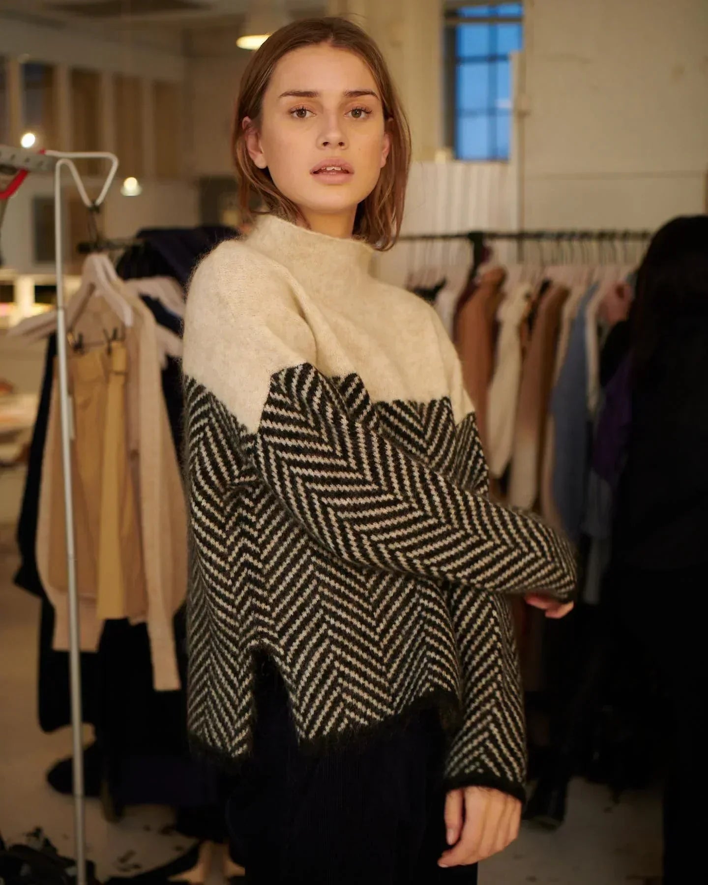 Filomena | Maglione a Collo Alto in Elegante Tessuto di Lusso