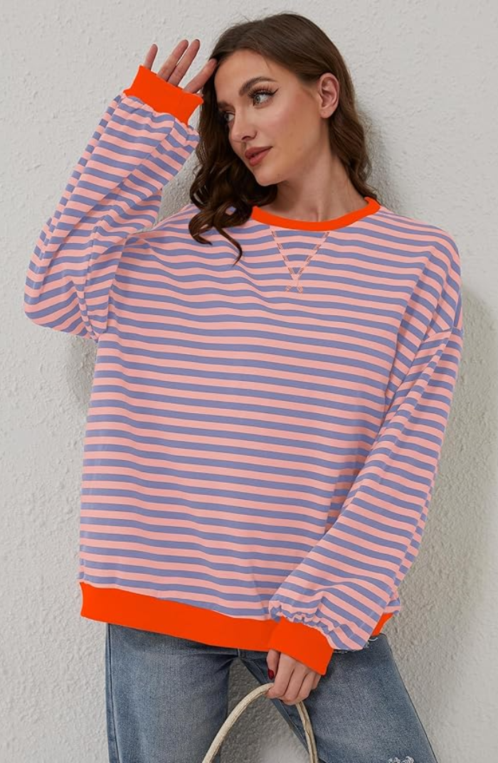 Dora | Maglione Oversize a Righe con Stile