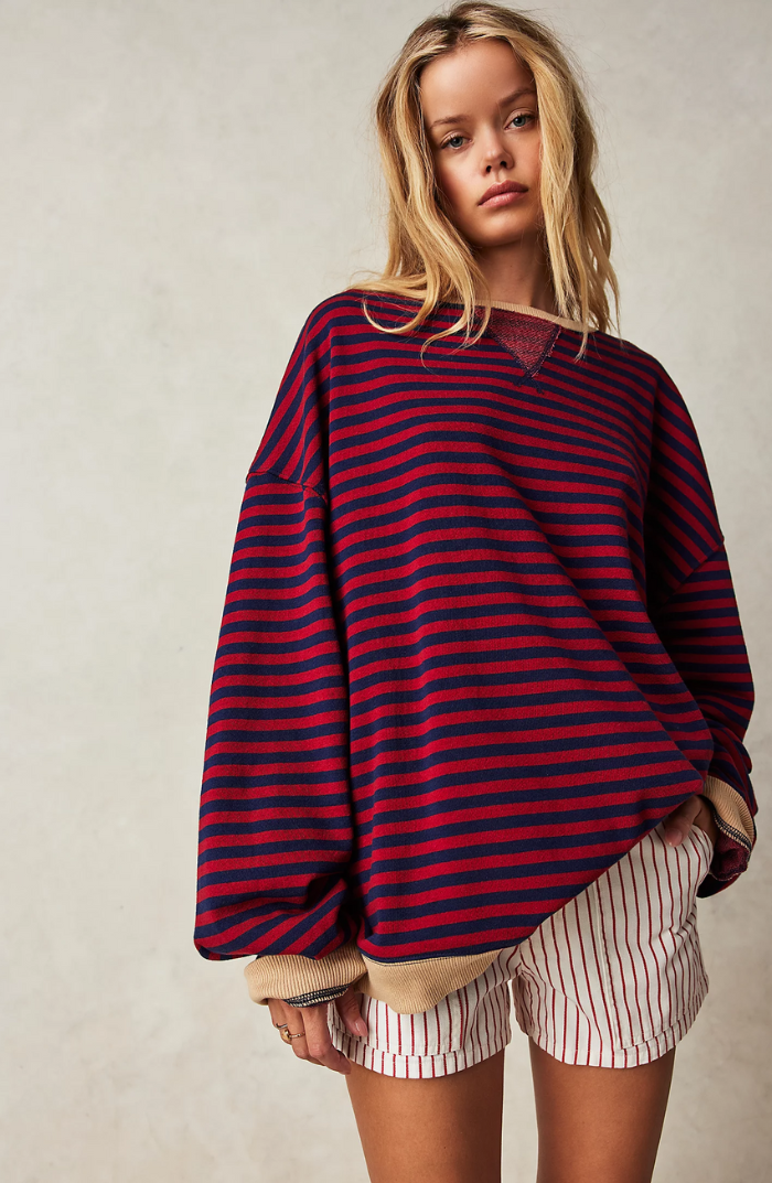 Dora | Maglione Oversize a Righe con Stile