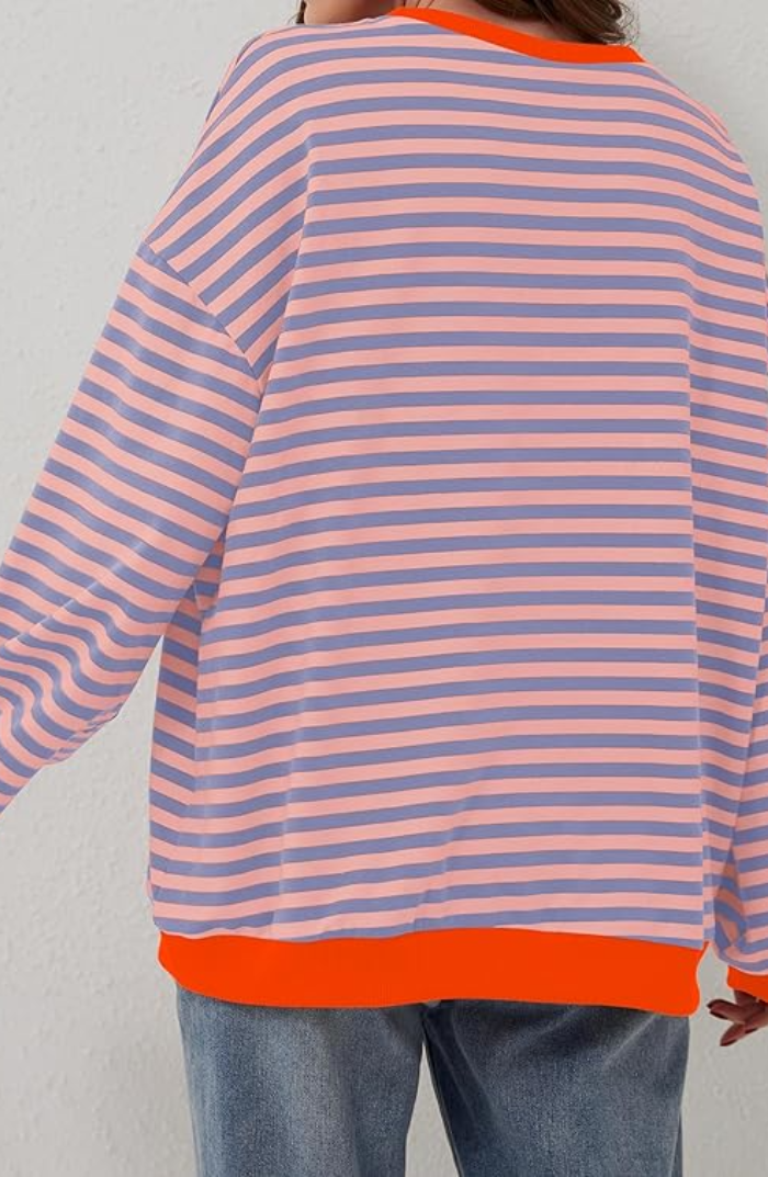 Dora | Maglione Oversize a Righe con Stile