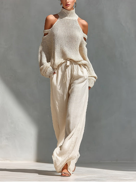 Camilla • Completo alla moda in maglia e lino
