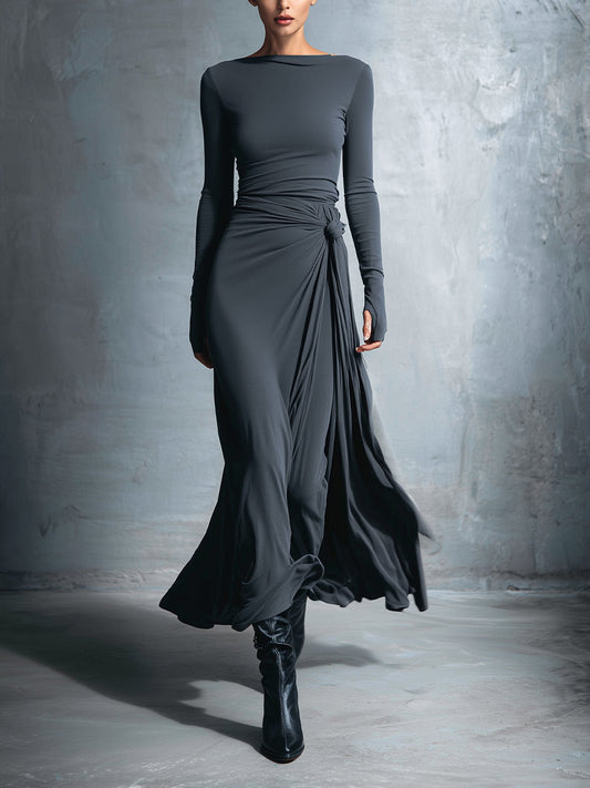 Vittoria · Abito maxi con nodo laterale