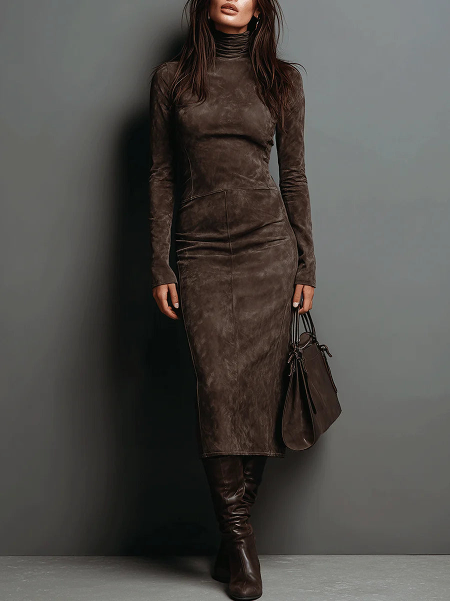Lorena ║ Abito lungo midi in marrone