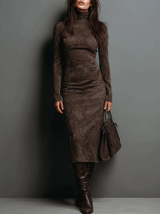 Lorena ║ Abito lungo midi in marrone