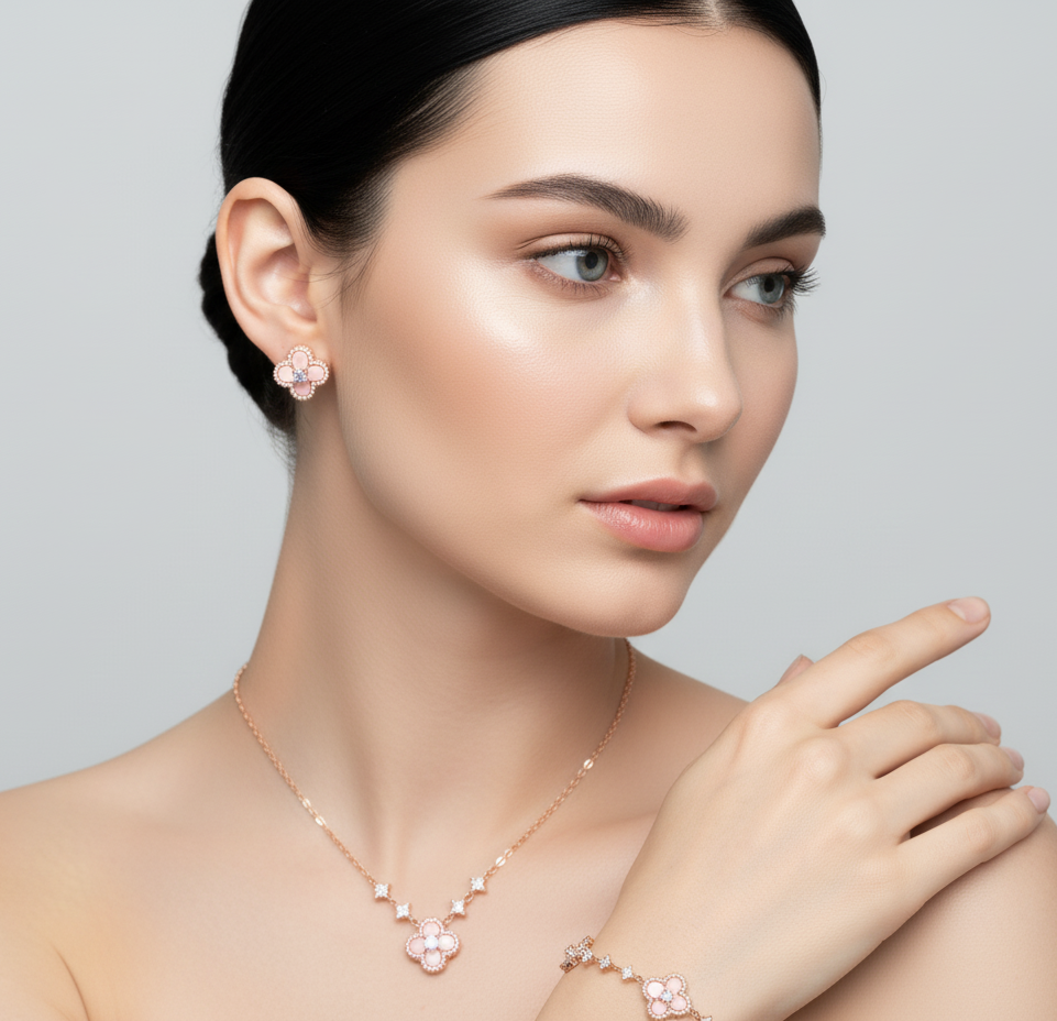 Set Sakura Cleef - Bracciale, Orecchini & Collana