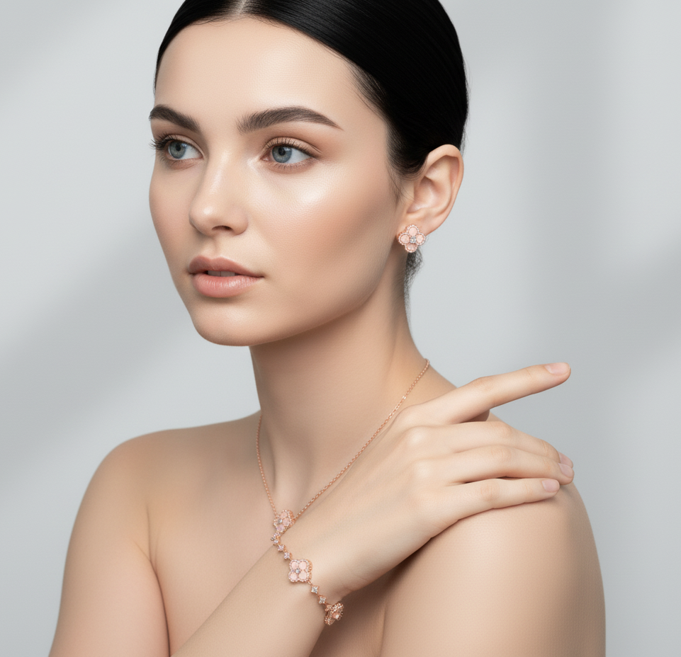 Set Sakura Cleef - Bracciale, Orecchini & Collana