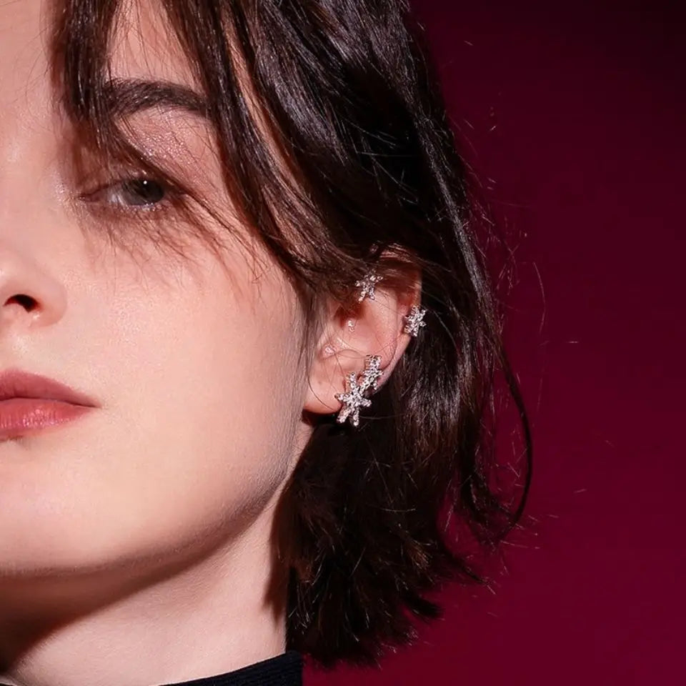 Nova Bloom Ear Cuff - Coppia