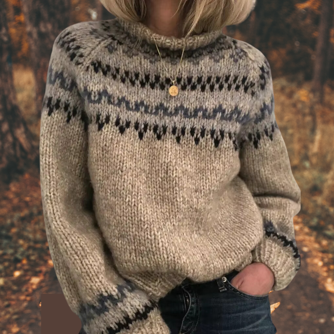 Jessica | Maglione Nordic in Tricot Intrecciato