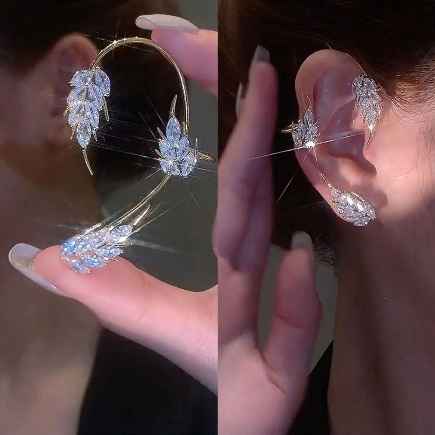 Elysian Leaf Ear Cuff - Coppia