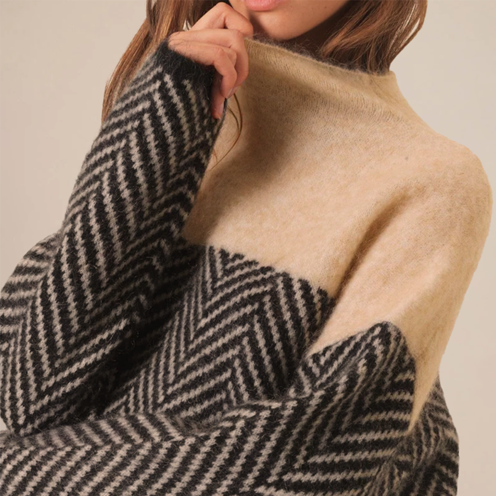 Filomena | Maglione a Collo Alto in Elegante Tessuto di Lusso