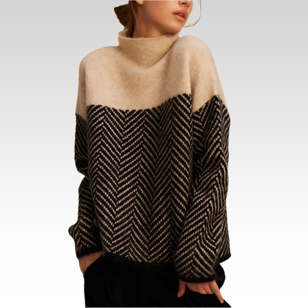 Filomena | Maglione a Collo Alto in Elegante Tessuto di Lusso