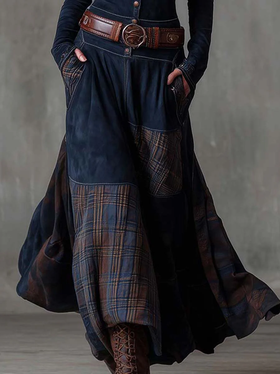 Azucena | Vestito maxi in camoscio con cintura