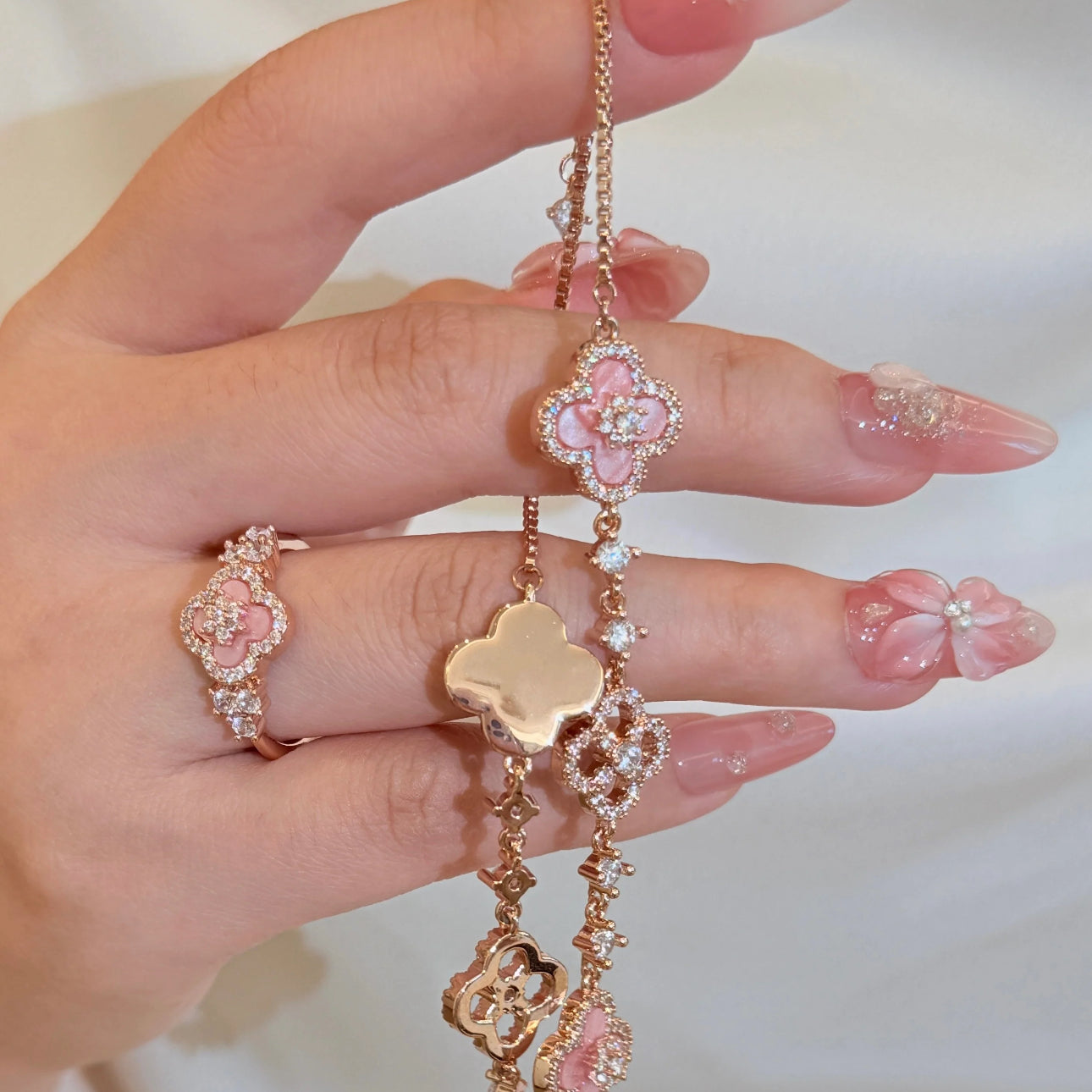 Set Sakura Cleef - Bracciale, Orecchini & Collana