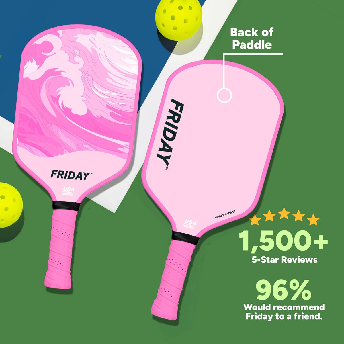 Friday Pickleball Paddle | Carbon Fiber (16mm)