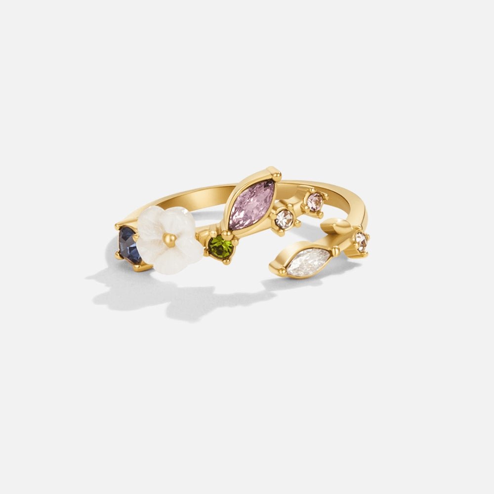 Anello Crystal White Blossom Oro