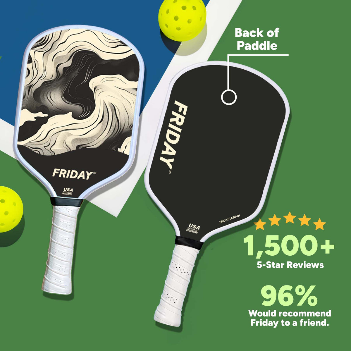 Friday Pickleball Paddle | Carbon Fiber (16mm)