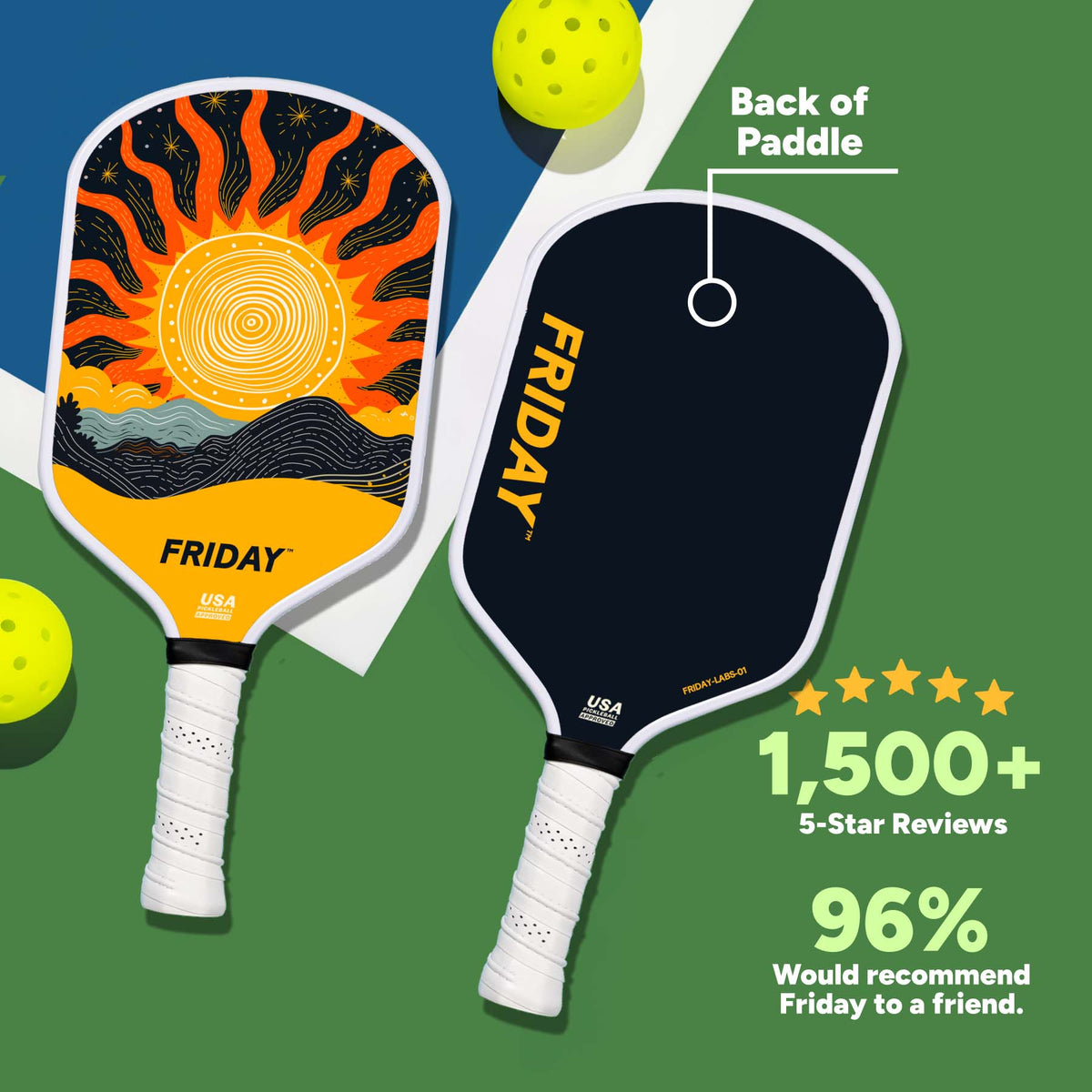 Friday Pickleball Paddle | Carbon Fiber (16mm)