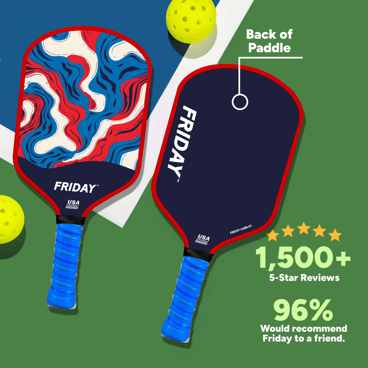 Friday Pickleball Paddle | Carbon Fiber (16mm)
