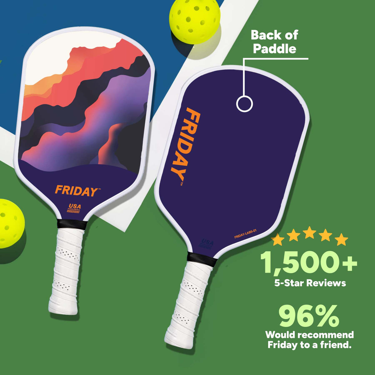 Friday Pickleball Paddle | Carbon Fiber (16mm)