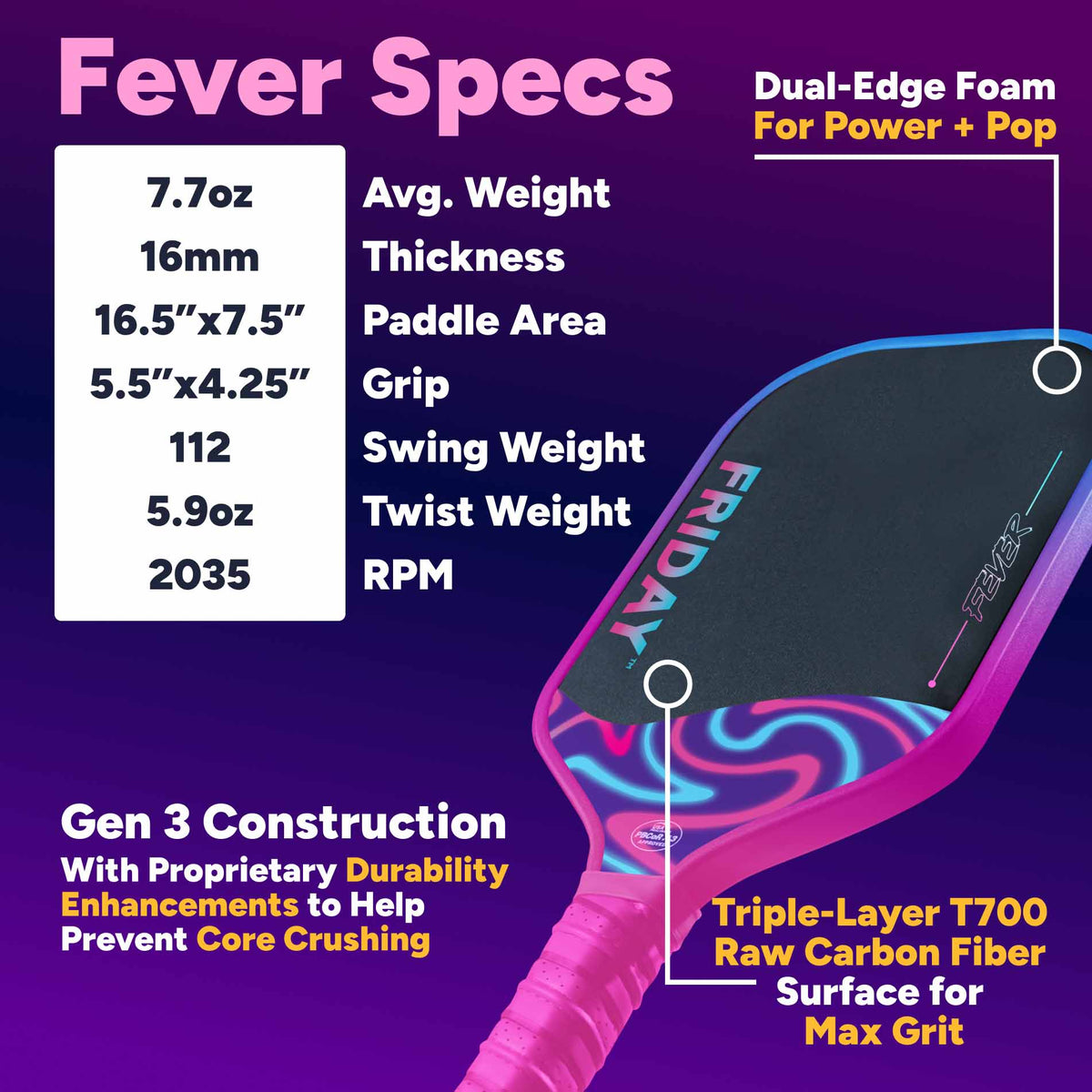 Friday Fever Paddle | Gen 3 (16mm)